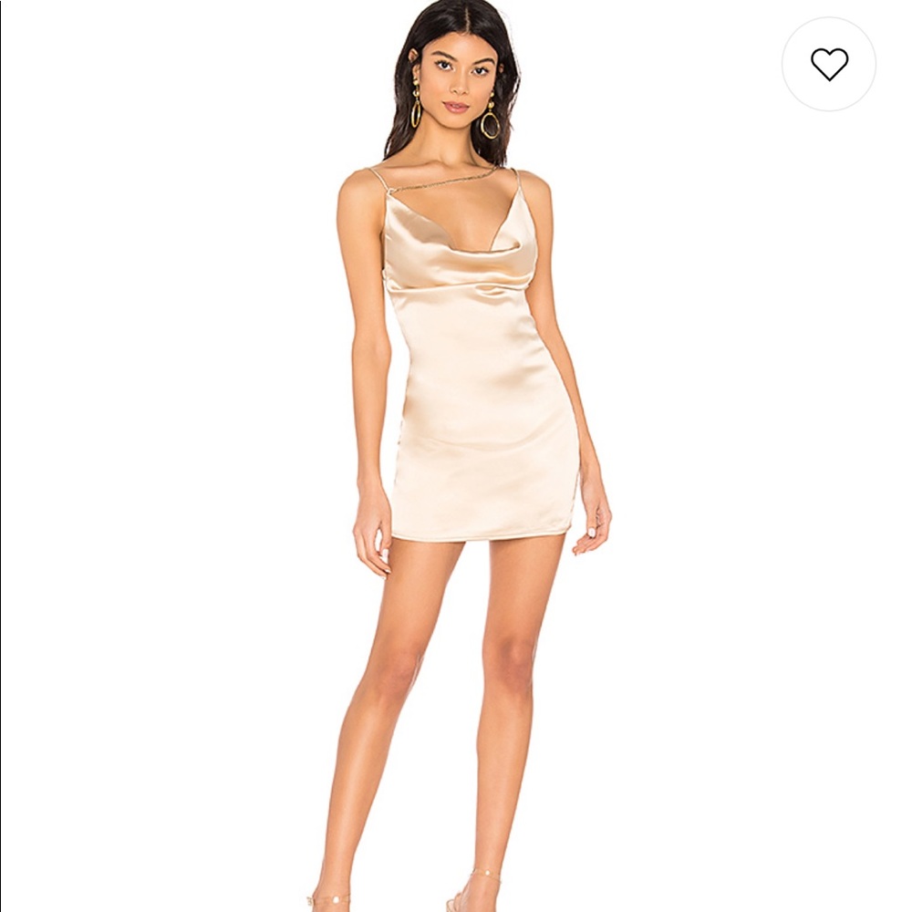 REVOLVE Zahra Asymmetrical Cowl Dress in Champagne